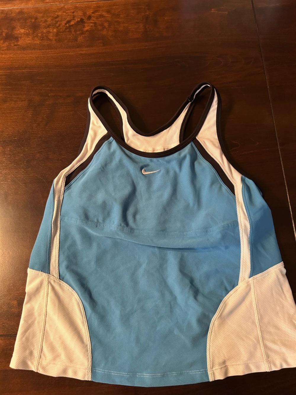 Nike Light Blue and White Racerback Athletic Tank